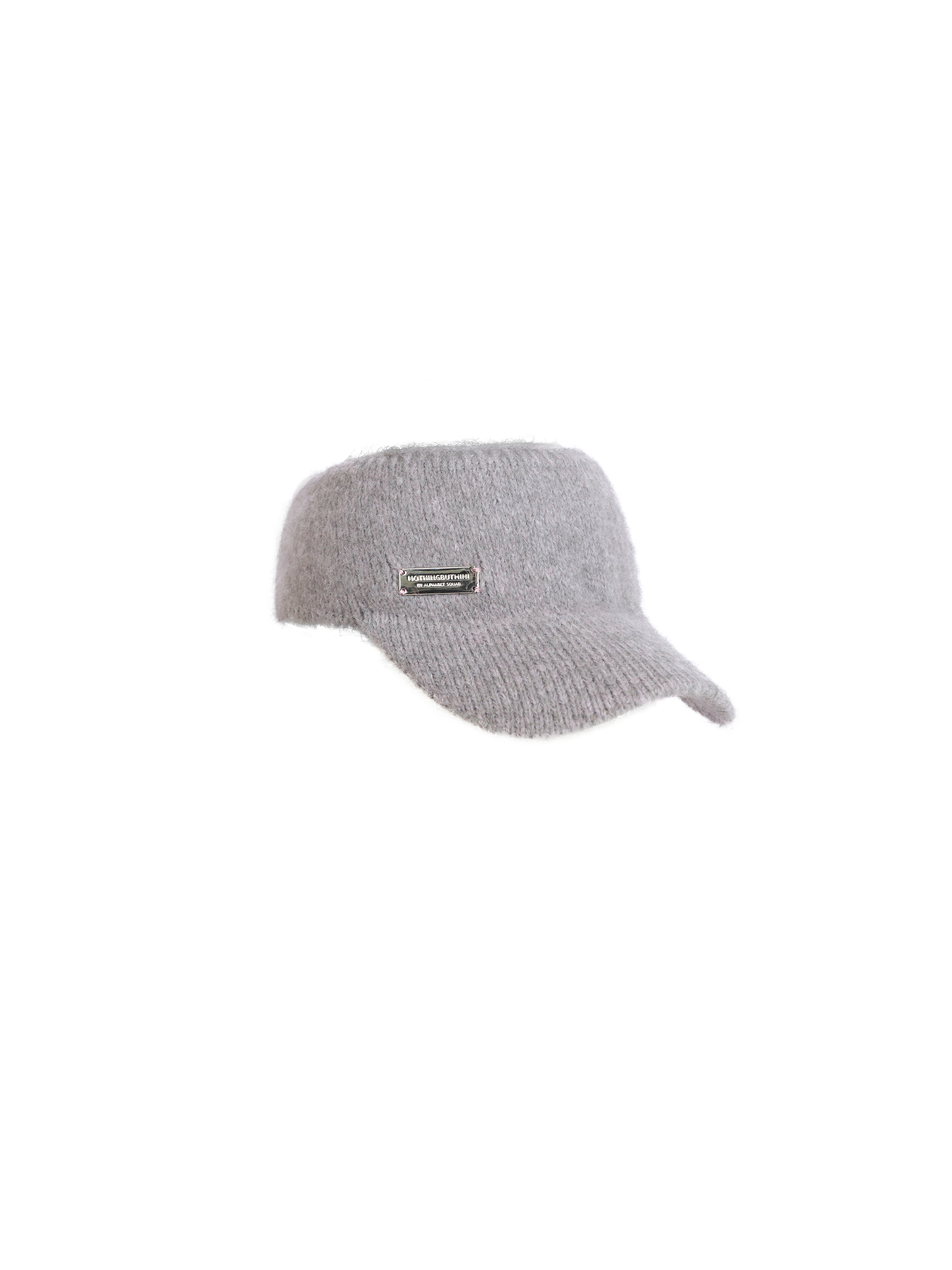 NBM metal badge knitted hollow hat（Grey)