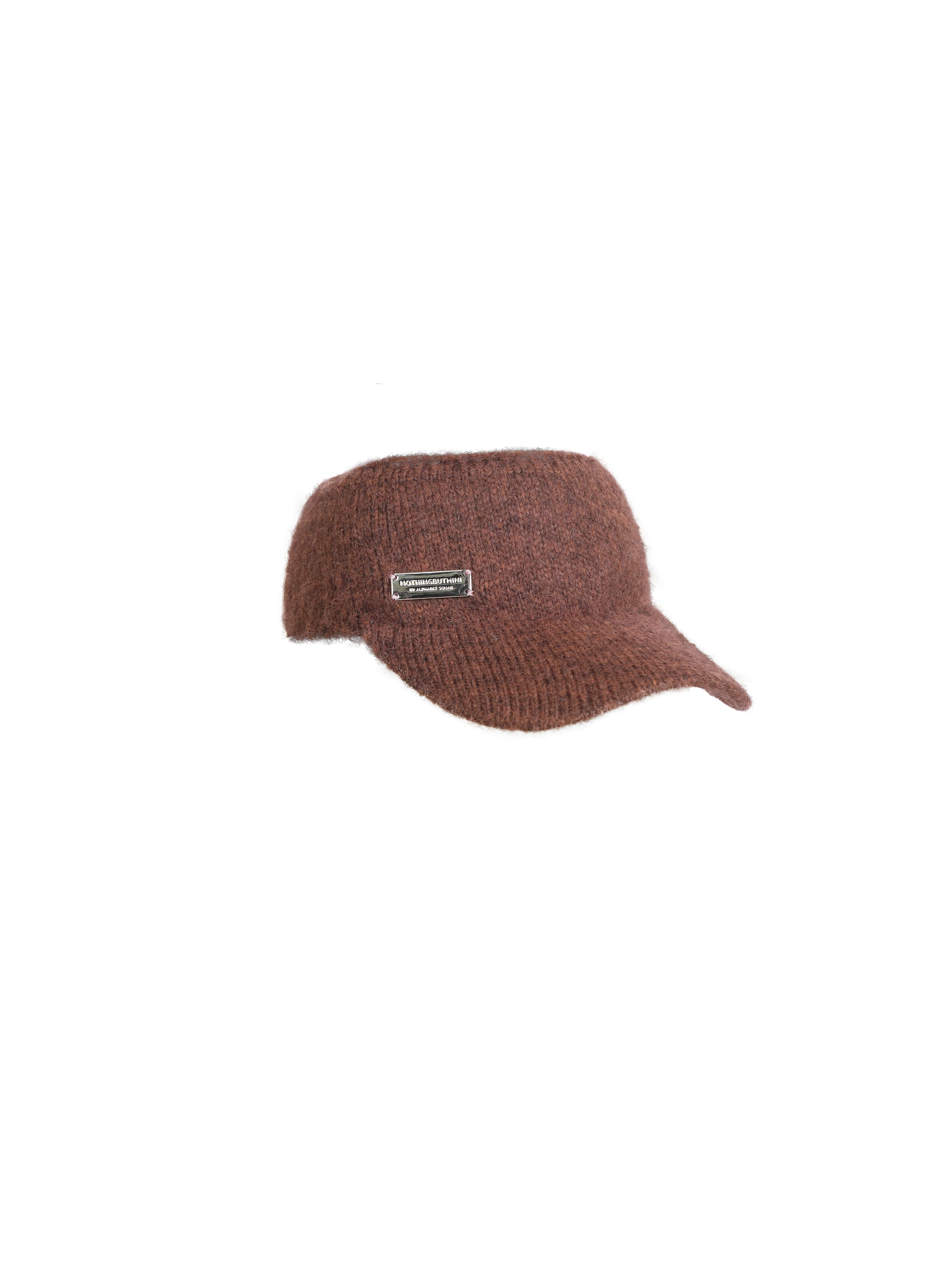 NBM metal badge knitted hollow hat（Brown)
