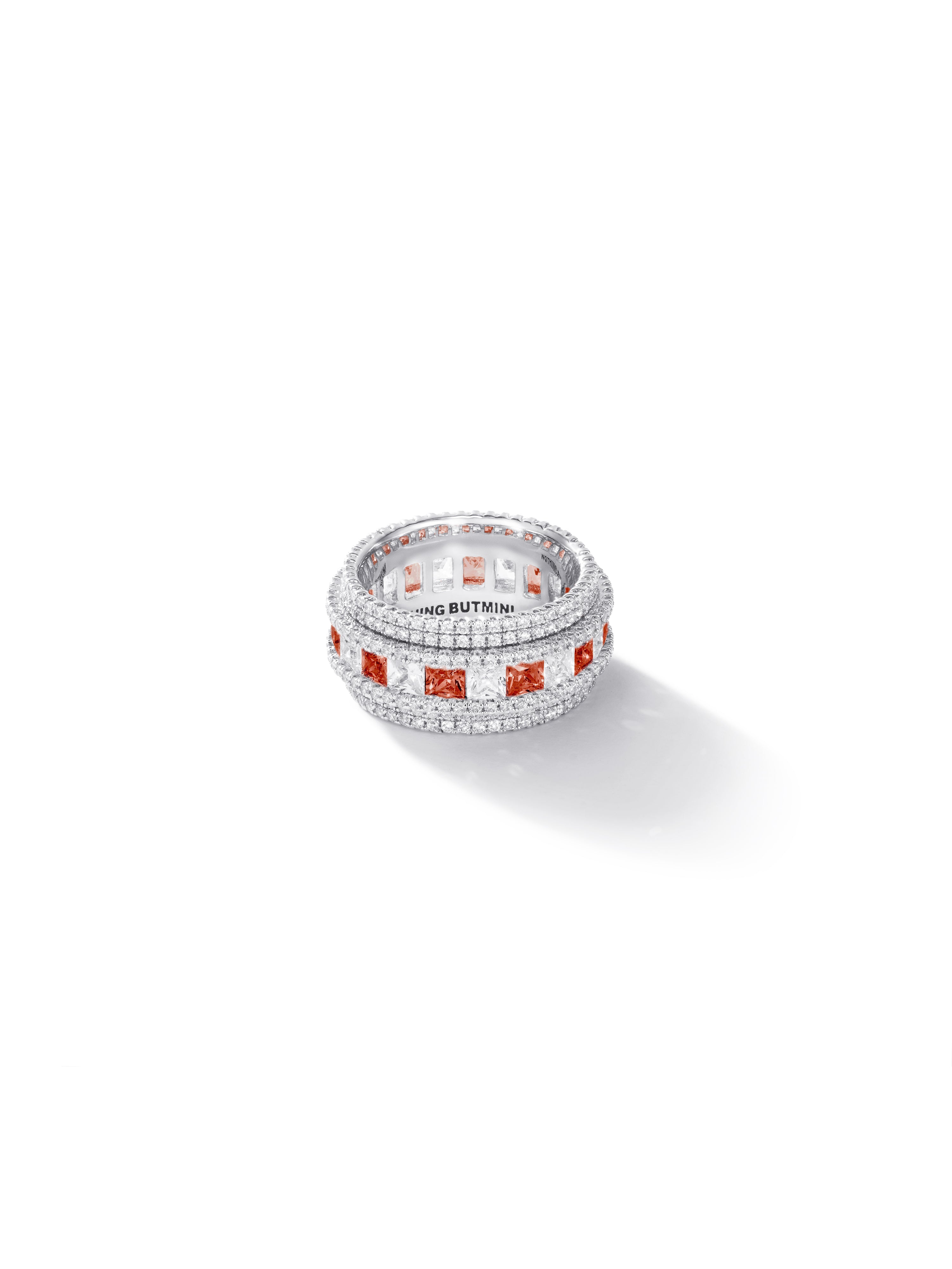 “Black & White”Pave Shine "Star-ring"(red）