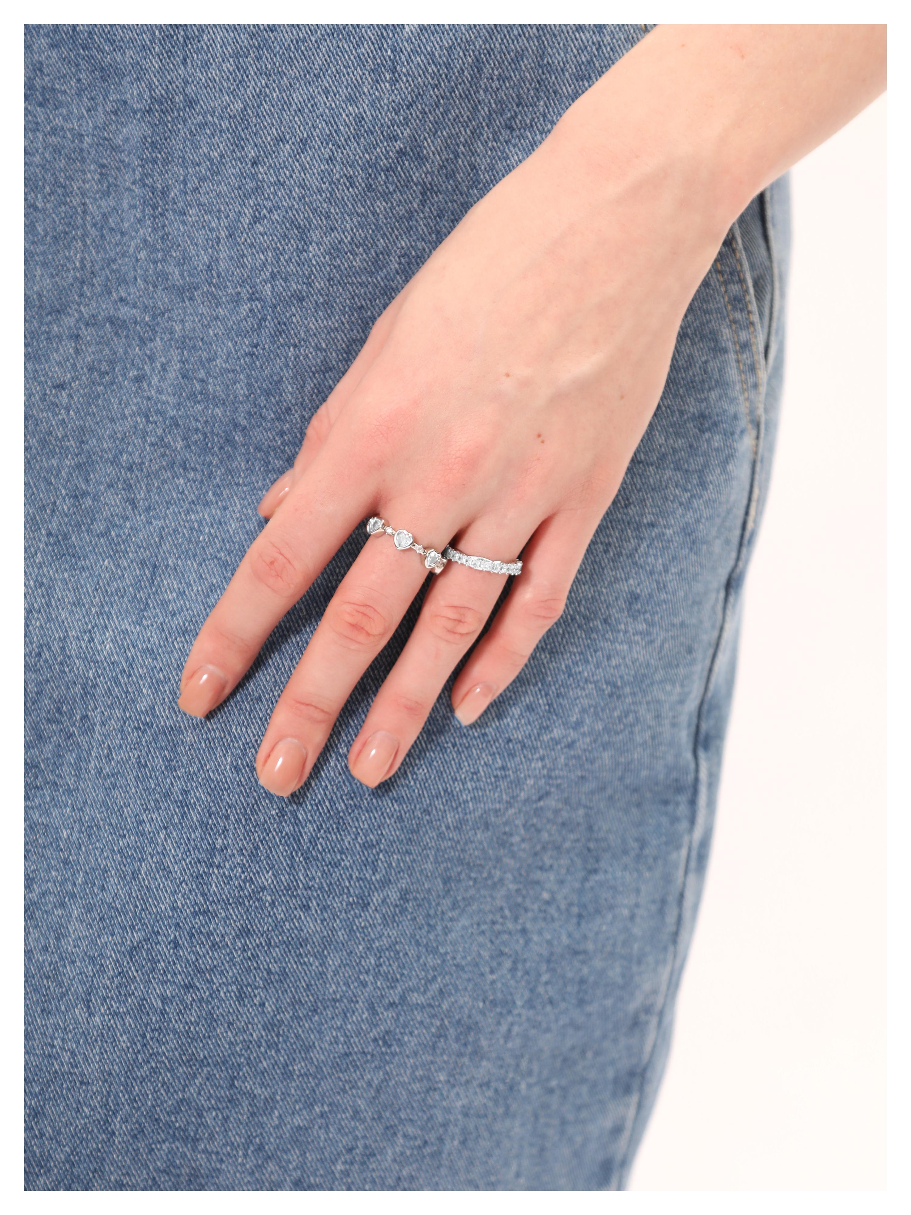 Heartshape set rings （Crystal Clear）