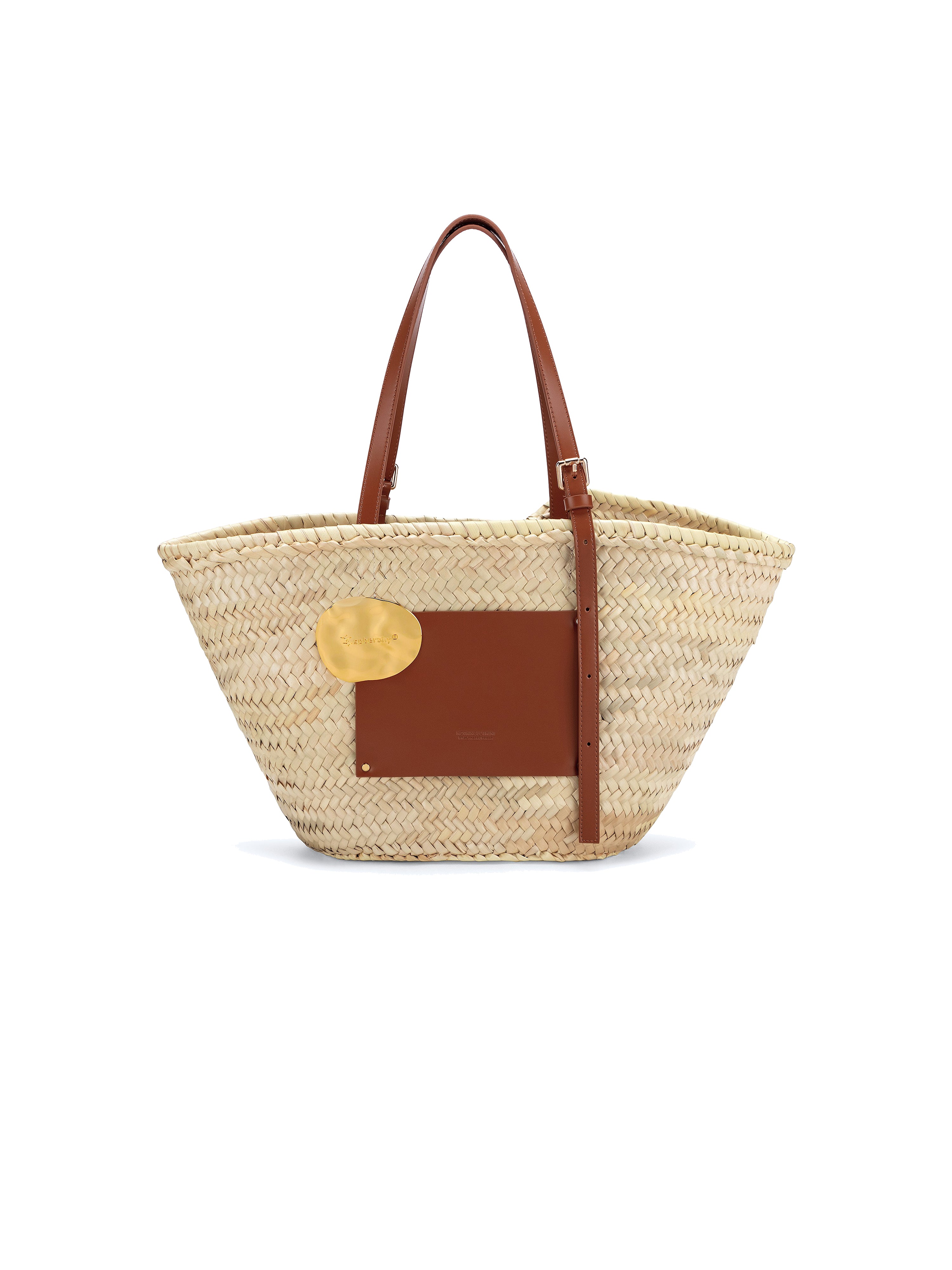 sobershy×nothingbutmini african grass woven tote bag（Brown）