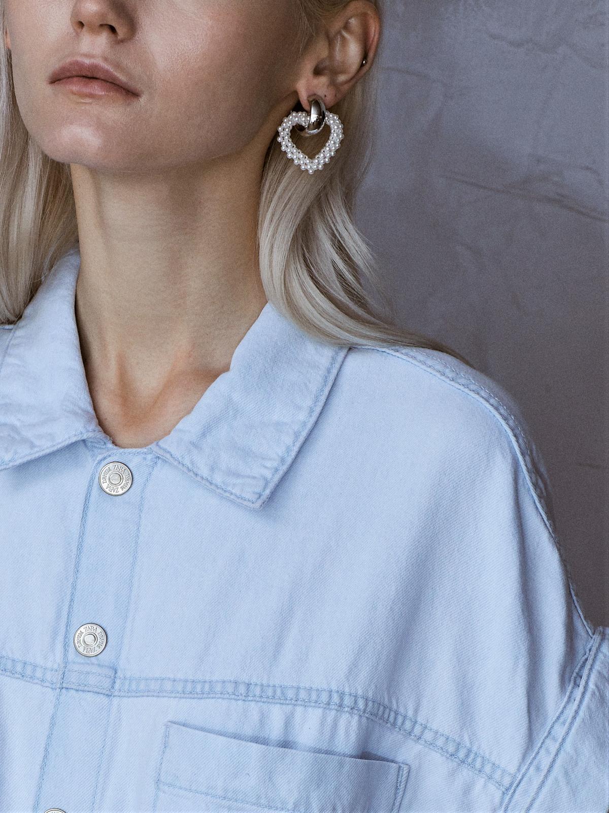 Baroque Artificial Pearl Earrings (Platinum）